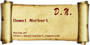 Demel Norbert névjegykártya